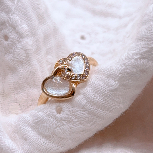 Bague au lait maternel plaqué or, bijoux au lait maternel en cœur, bijoux d’allaitement deux laits, oxydes de zirconium