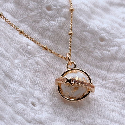 Bijou planète en lait maternel, bijou lait maternel, collier au lait maternel, étoile, lune, bijou souvenir cosmique
