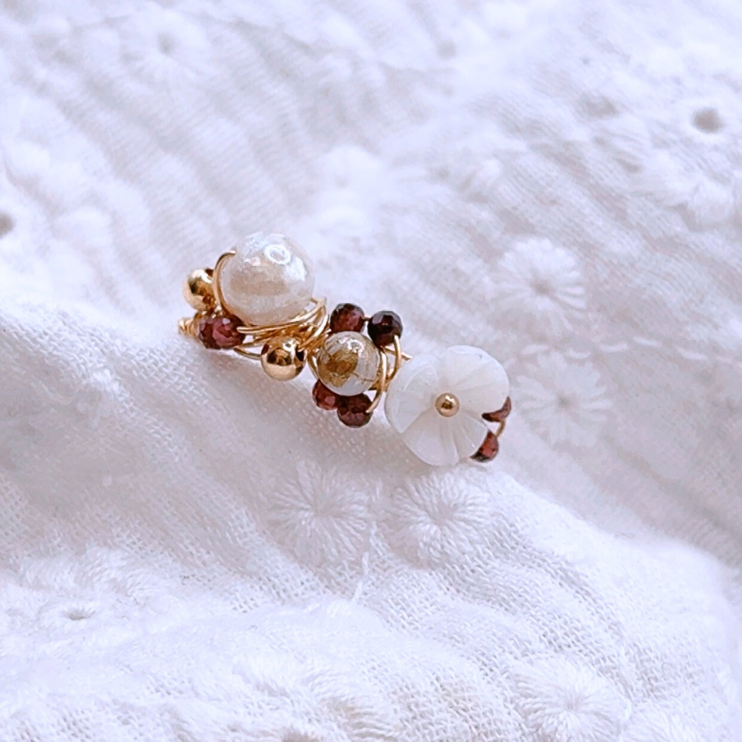 Bague en lait maternel et grenat souvenir d’allaitement maman bébé breastfeeding, maman allaitante