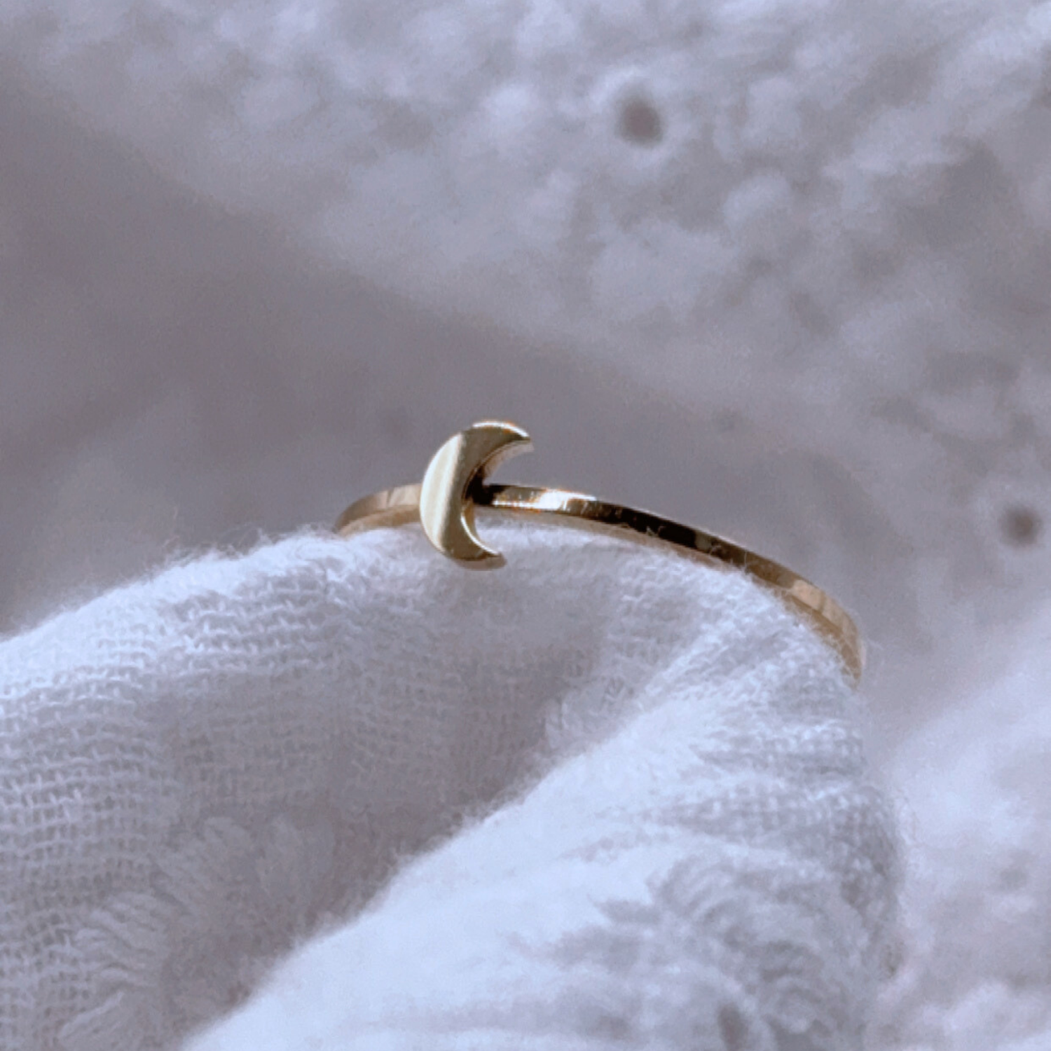 Bague lune, bague en acier inoxydable, bague à empiler, bague lune cosmique, croissant de lune