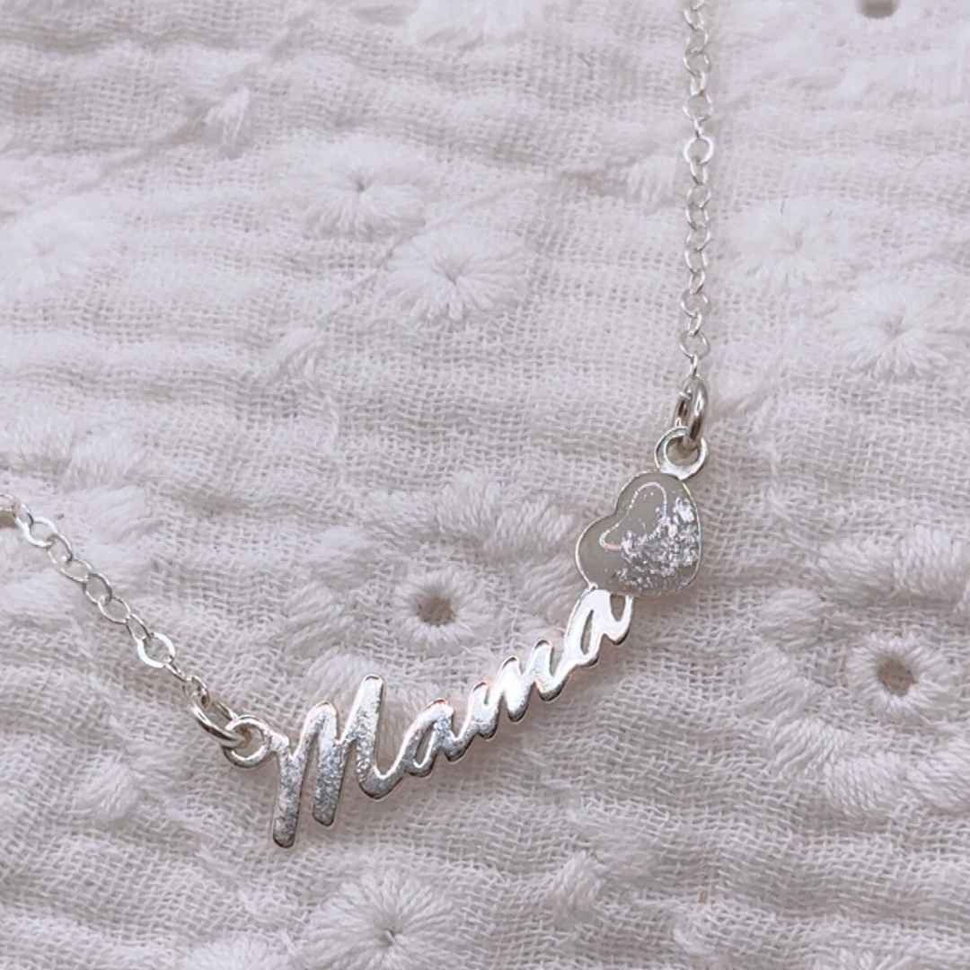 Collier mamma au lait maternel, collier mama, collier maman, souvenir d’allaitement cœur perle de lait maternel