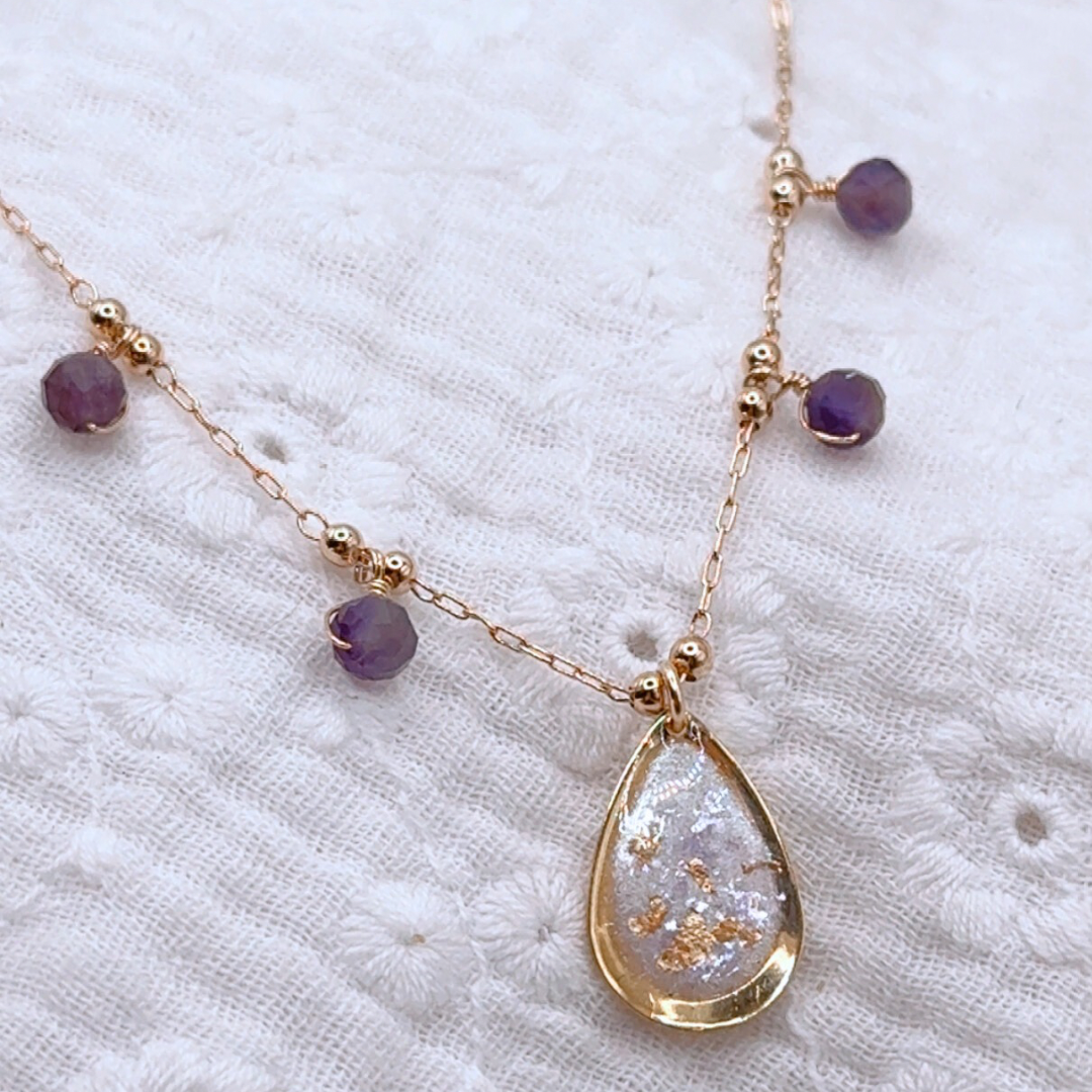 Collier au lait maternel en améthyste, collier lait maternel d’allaitement pour maman, maman latte, bijoux lacté