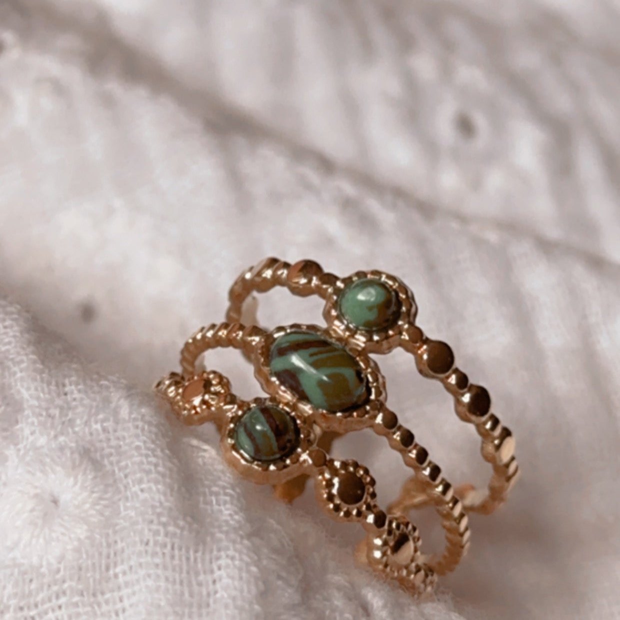 Bague Oprah Malachite - Mamma Latte