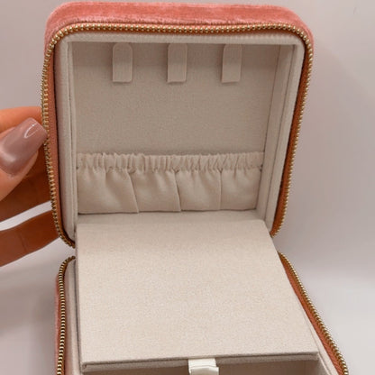 Bouge à bijoux rose velours haut de gamme, bijoux au lait maternel, bijoux maman allaitement