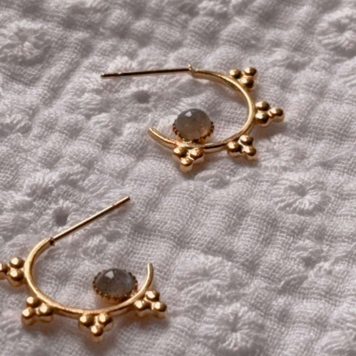 Boucles d’oreilles Rhéa Labradorite - Mamma Latte