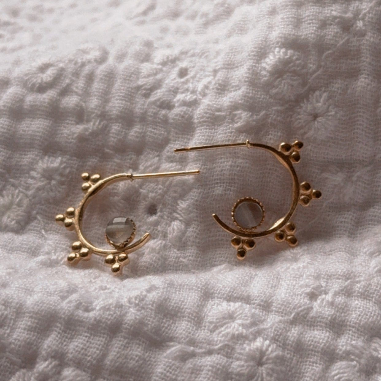 Boucles d’oreilles Rhéa Pierre de Lune - Mamma Latte