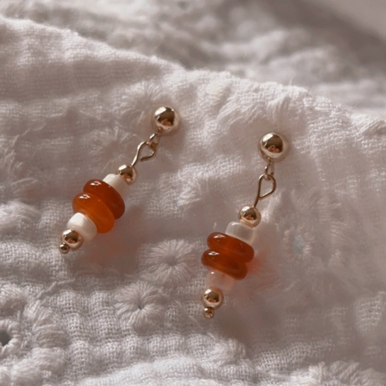 Boucles d’oreilles Paola en Cornaline - Mamma Latte