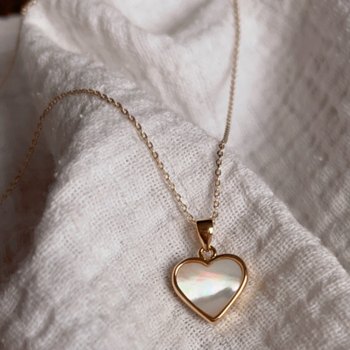 Collier Simone - Mamma Latte, collier coeur en nacre