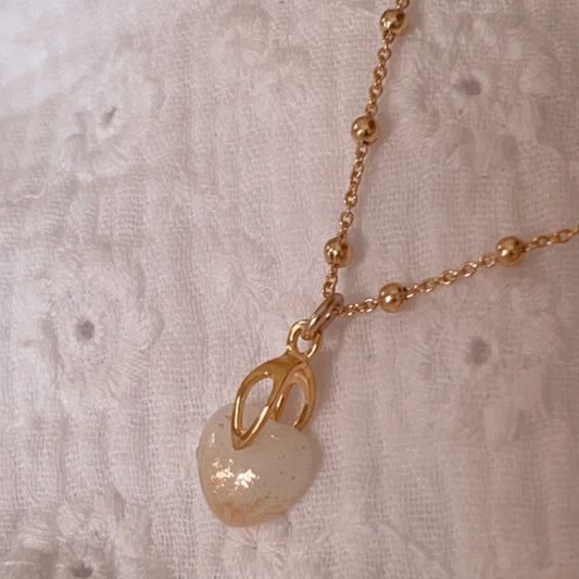 Collier Louve - Mamma Latte, plaque or et coeur