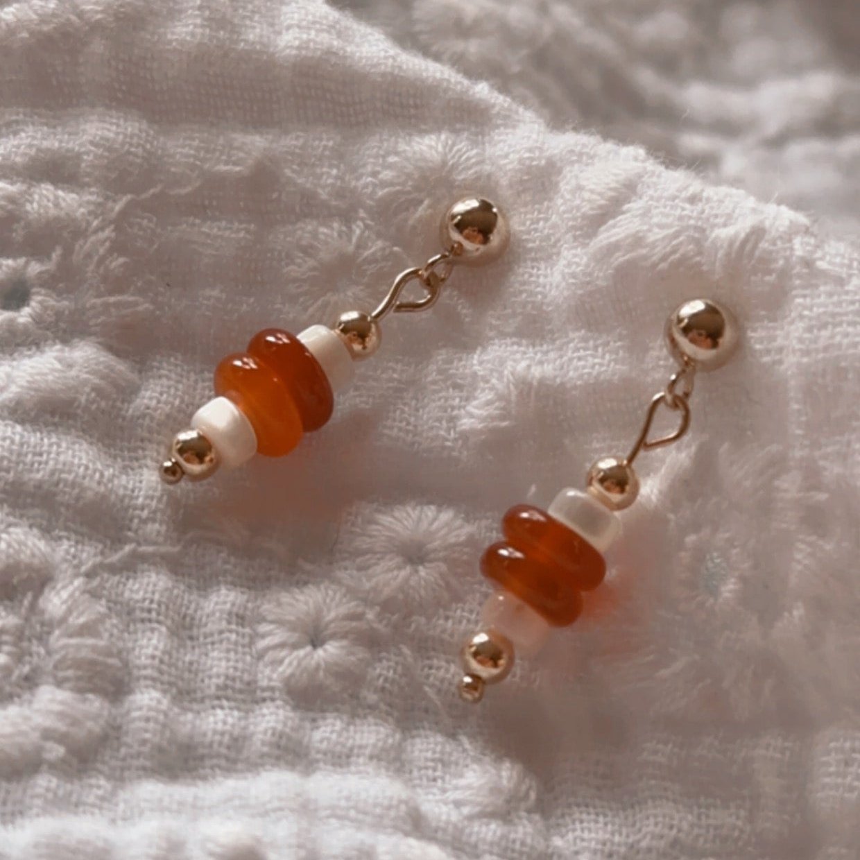 Boucles d’oreilles Paola en Cornaline - Mamma Latte